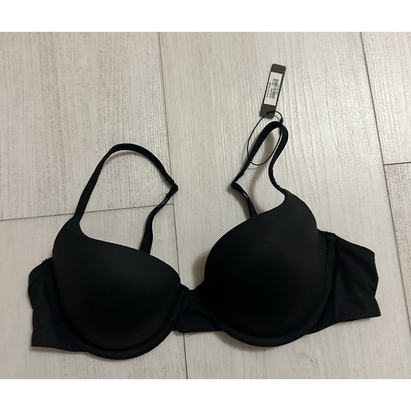 NWT SKIMS Fits Everybody T-shirt Push- Up Bra Sz 36B ONYX Black - Picture 1 of 5